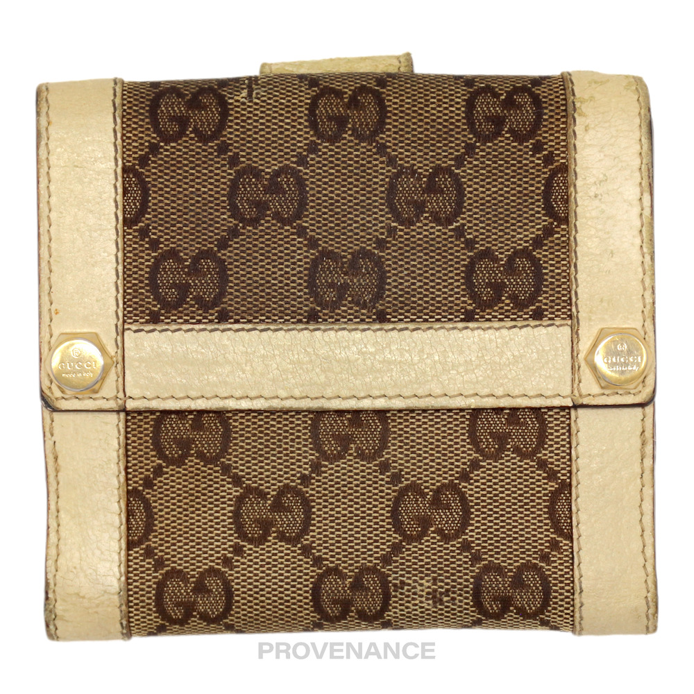 ๐ด Gucci Trifold Wallet - GG Canvas White